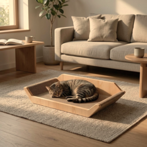 gato durmiendo en rascador